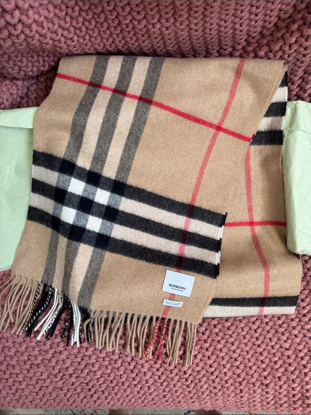 Burberry Check Cashmere Scarf